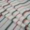 1 Yard Cotton Voile Fabric Red Green and White Stripes Purity of Growth Print Fabric